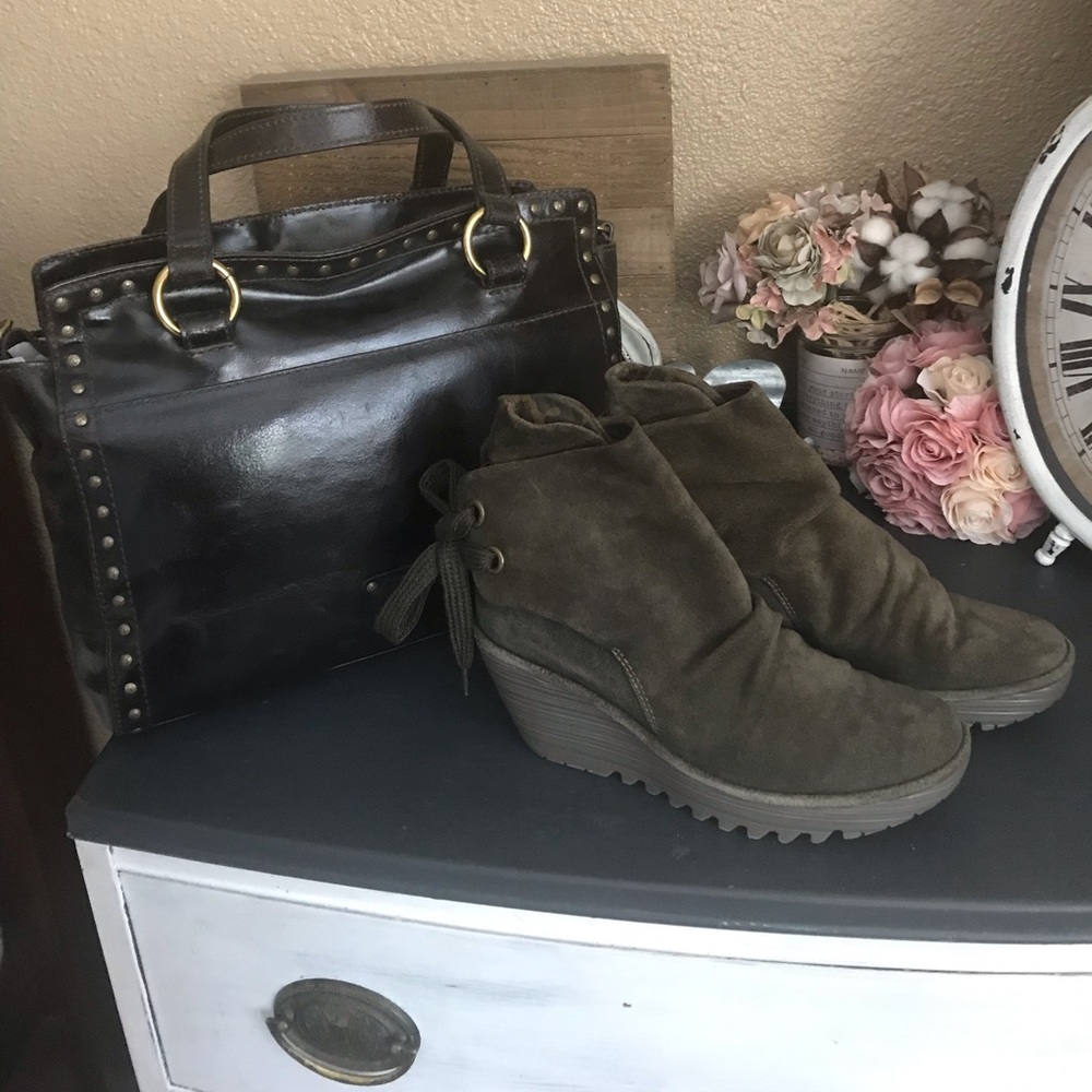 FLY LONDON SUEDE BOOTIES SLUDGE